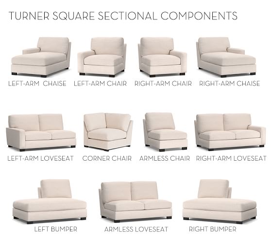 Build Your Own Sectional Pottery Barn Build Your Own Turner Square Arm Upholstered Sectional Components