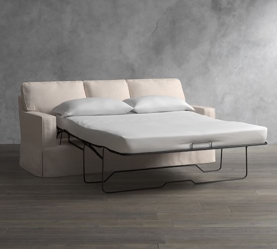 Buchanan Square Arm Slipcovered Sleeper Sofa With Memory Foam Buchanan Square Arm Slipcovered Sleeper Sofa With Memory Foam Mattress