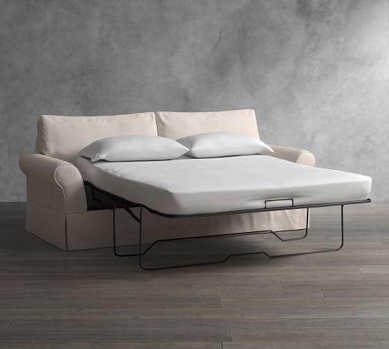Pb Comfort Roll Arm Slipcovered Sleeper Sofa With Memory Foam Pb Comfort Roll Arm Slipcovered Sleeper Sofa With Memory Foam Mattress