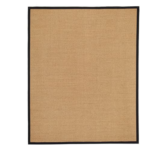 color bound natural sisal rug black pottery barn
