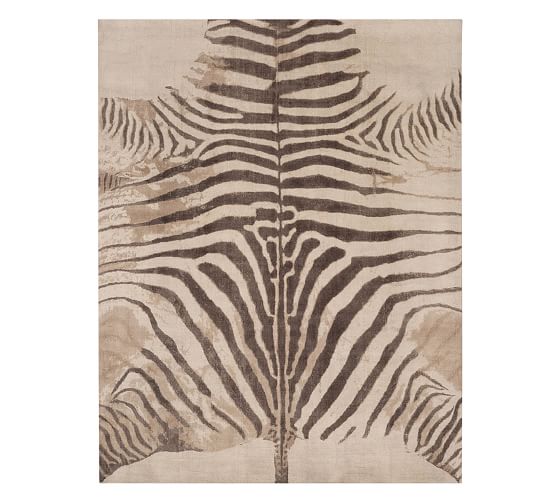 Printed Zebra Rug, 8x10', Neutral Pottery Barn
