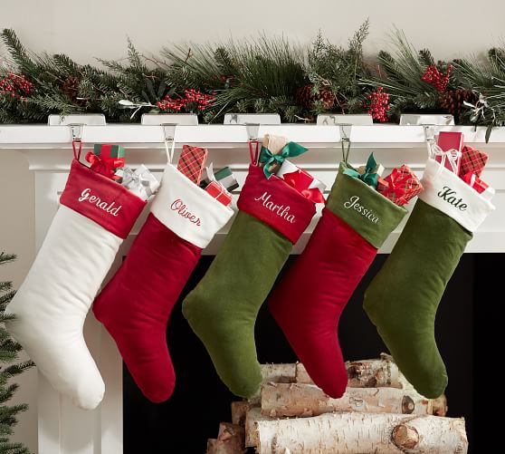 Personalized Basic Velvet Stocking Collection Pottery Barn