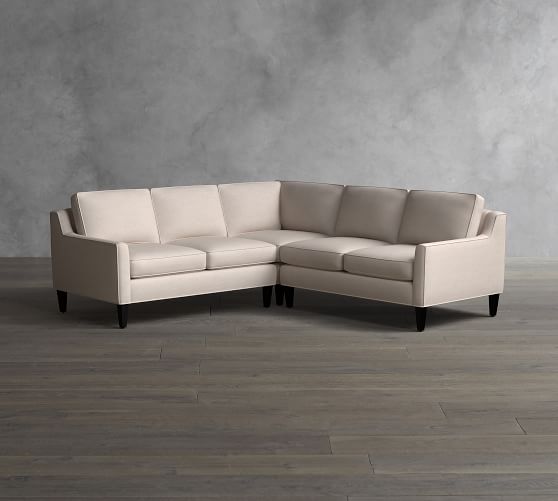 Beverly Upholstered 3Piece LShaped Sectional Pottery Barn