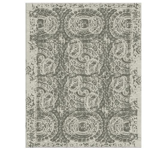 Bosworth Custom Printed Rug Gray Pottery Barn