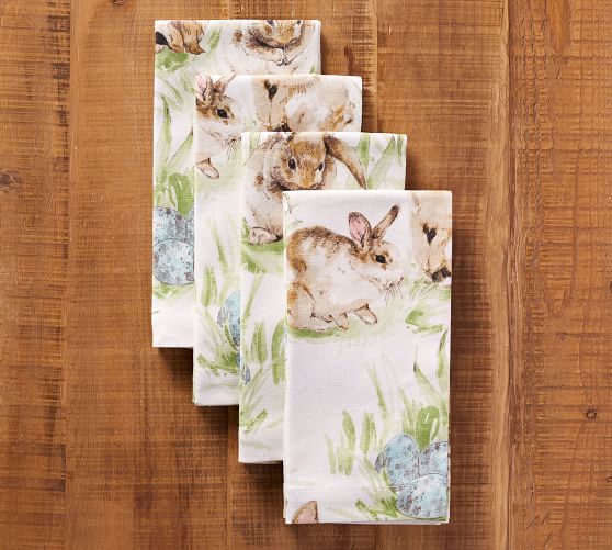 Pasture Bunny Napkin, Set of 4