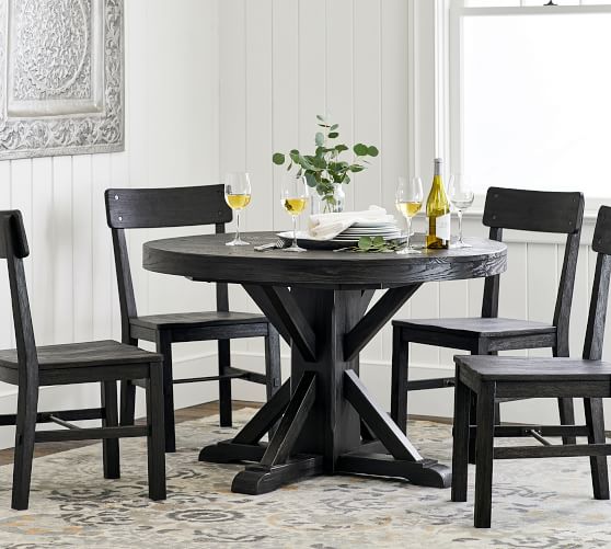 Benchwright Extending Pedestal Dining Table Seadrift Pottery Barn Start 360 Product Viewer