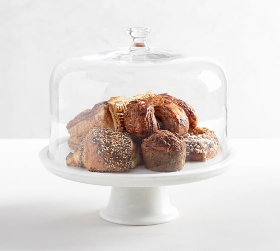 marble cake stand pottery