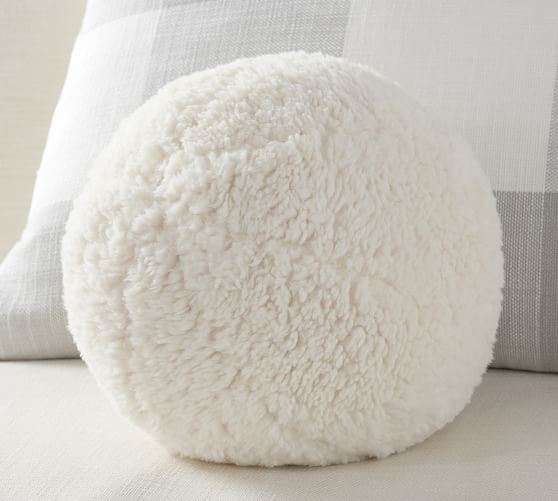 Cozy Sherpa Ball Filled Pillow Pottery Barn