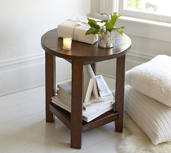 Side And End Tables Pottery Barn Benchwright Round End Table