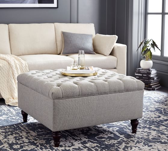 Lorraine Tufted Square Storage Ottoman Pottery Barn Lorraine Tufted Square Storage Ottoman