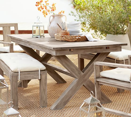 Indio X Base Extending Dining Table Pottery Barn Indio X Base Extending Dining Table
