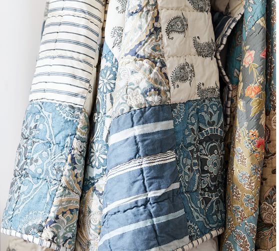 Mackenna Patchwork Quilt Sham Midnight Pottery Barn Scroll To Next Item