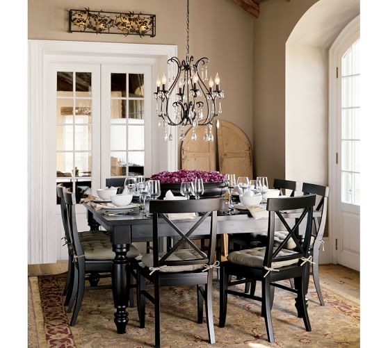 Celeste Crystal Chandelier Pottery Barn Ceiling Mount View In Room