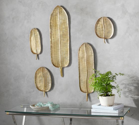 Hanging Brass Palm Fronds Set Of 5 Pottery Barn Hanging Brass Palm Fronds Set Of 5
