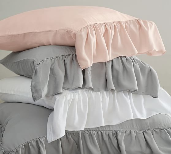 Tencel™ Ruffle Duvet Cover & Sham Pottery Barn