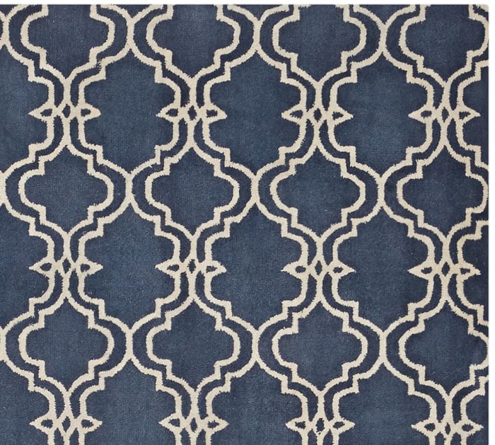 Scroll Tile Rug Indigo Blue Pottery Barn