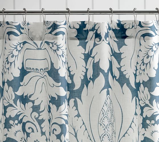 Damask Linen Shower Curtain Pottery Barn Damask Linen Shower Curtain