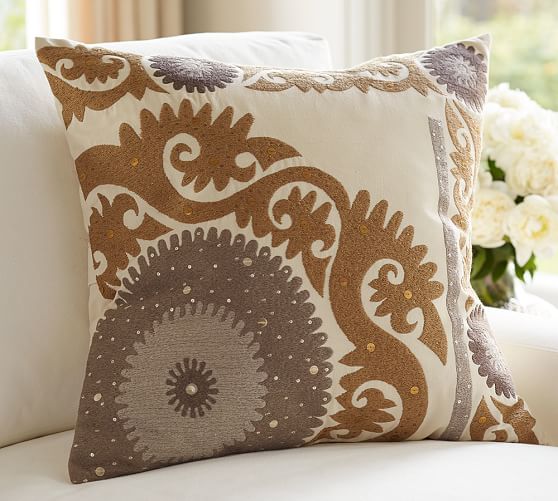 Metallic Suzani Pillow Cover Pottery Barn