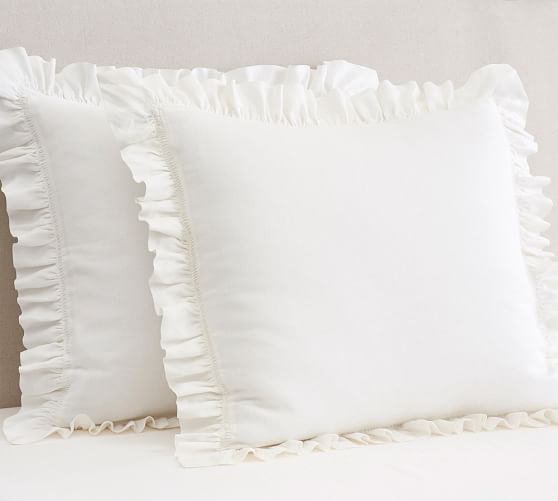 Linen Ruffle Shams Pottery Barn Roll Over Image To Zoom