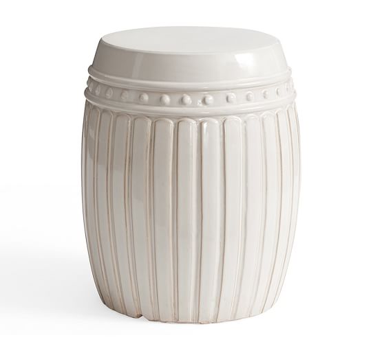 Reeded Ceramic Side Table Pottery Barn