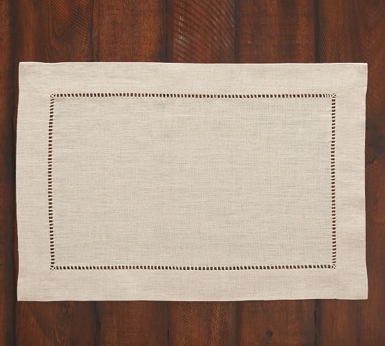 Linen Hemstitch Placemat, Set of 4 Pottery Barn