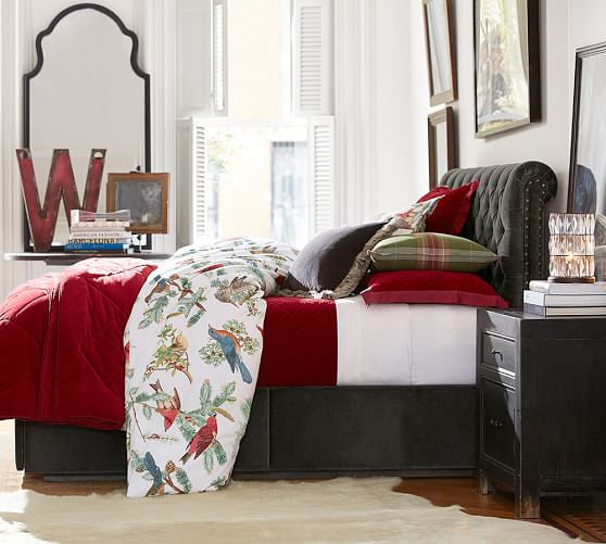 Velvet Comforter & Sham Ruby Pottery Barn