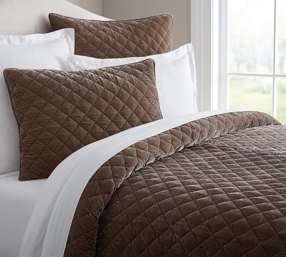 Nia Velvet Quilt & Sham Velvet Bedding Pottery Barn