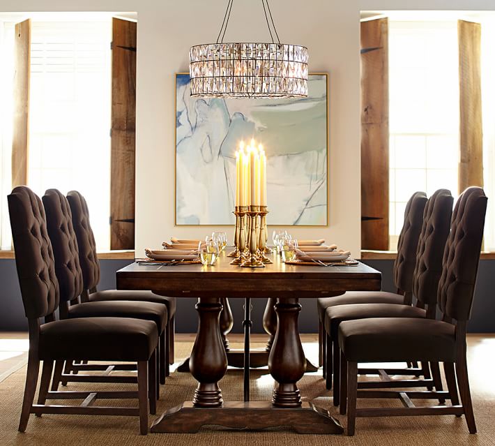 Lorraine Extending Dining Table Rustic Brown Pottery Barn