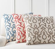 Square 24 Inch Pillow Cover In French Knot Trellis Pillow Cover