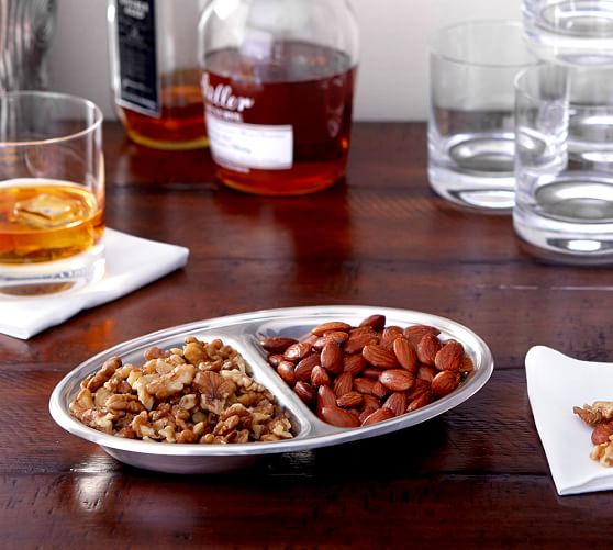 Antique Silver Divided Snack Bowl Pottery Barn