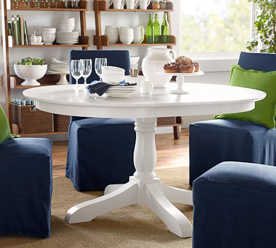 Owen Extending Pedestal Dining Table, Antique White ...