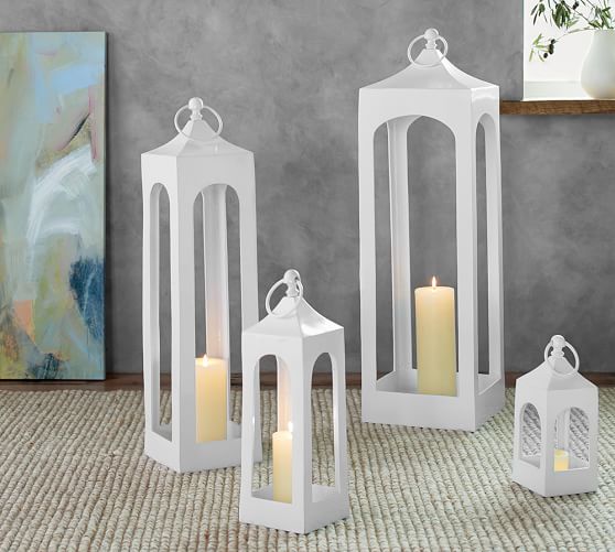 Caleb Lantern White Pottery Barn Caleb Lantern White