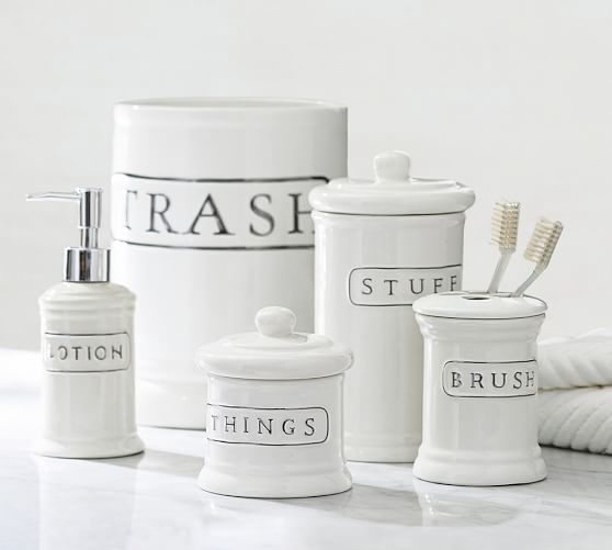 Ceramic Text Bath Accessories Pottery Barn