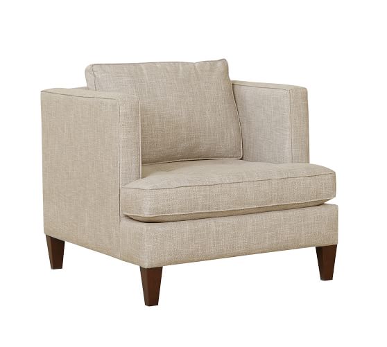 Harper Upholstered Armchair With Tufted Seat Cushion Pottery Barn
