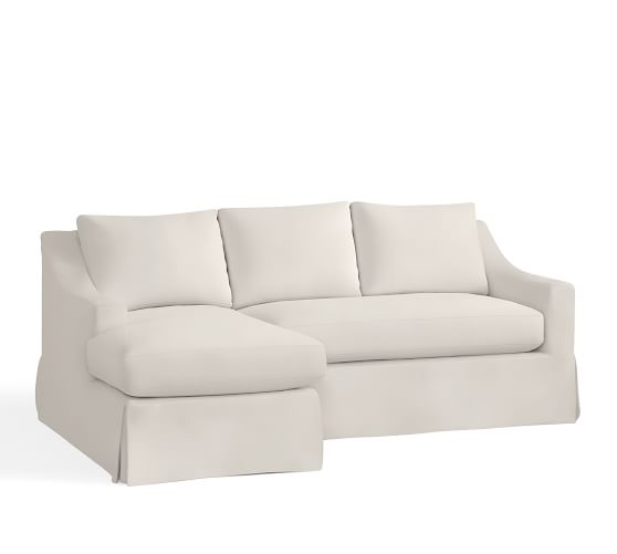 York Slope Arm Slipcovered Sofa With Chaise Sectional Pottery Barn York Slope Arm Slipcovered Sofa With Chaise Sectional