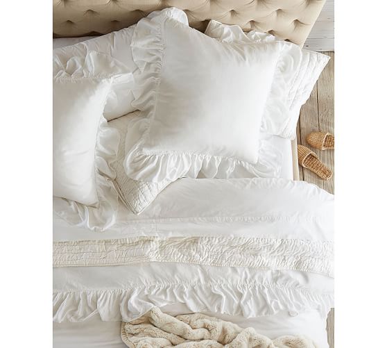 Tencel™ Ruffle Duvet Cover & Sham Pottery Barn