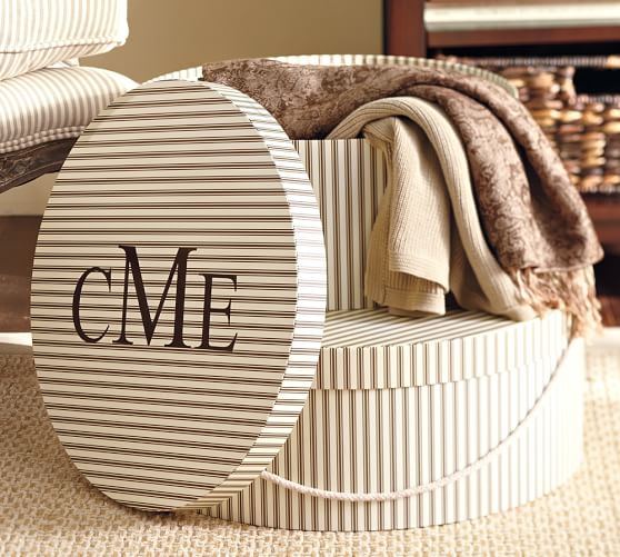 Striped Hat Boxes, Set of 2 Pottery Barn