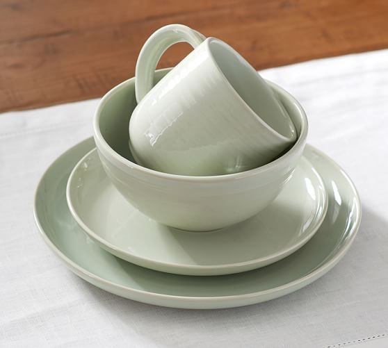Joshua 16Piece Dinnerware Set Green Pottery Barn