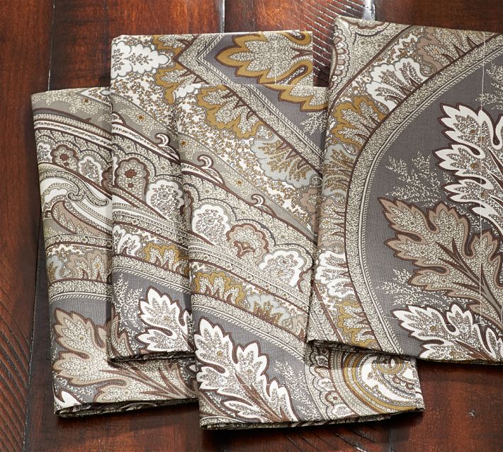 Anton Paisley Napkin Set Of 4 Neutral Pottery Barn