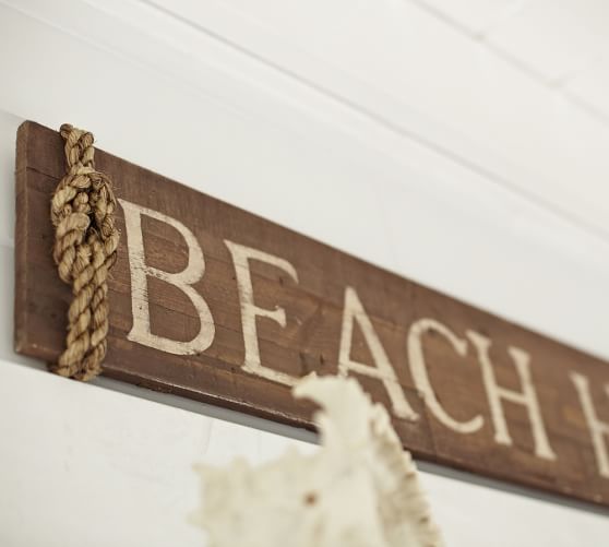 Beach House Sign Pottery Barn Detailed View In Room Alternate