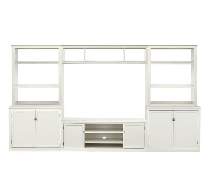 Logan Media Suite With Cabinet Doors, Bookcases & Bridge Pottery Barn - Logan Media Suite With Cabinet Doors, Bookcases & Bridge Pottery Barn