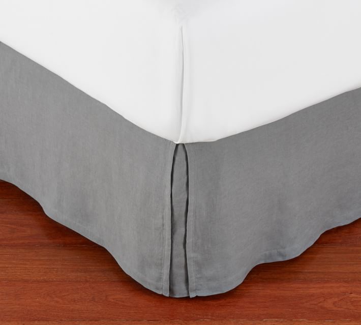 Belgian Flax Linen Bed Skirt Flagstone Pottery Barn