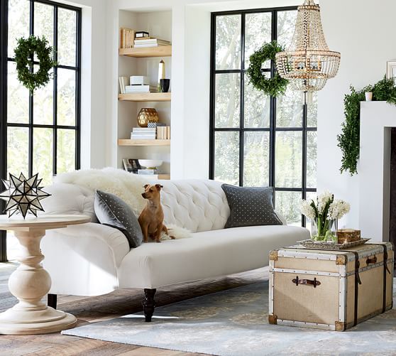 Clara Upholstered Apartment Sofa Pottery Barn Save