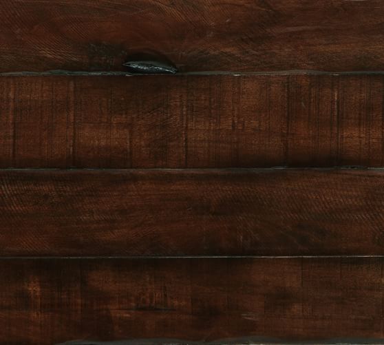 Benchwright Extending Pedestal Dining Table Rustic Mahogany Null