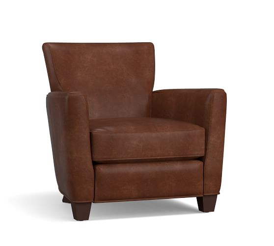 Irving Square Arm Leather Recliner Pottery Barn Irving Square Arm Leather Recliner