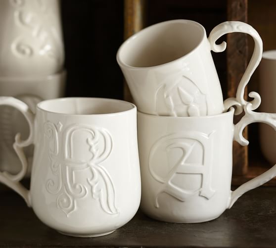 Alphabet Mugs White Pottery Barn Roll Over Image To Zoom