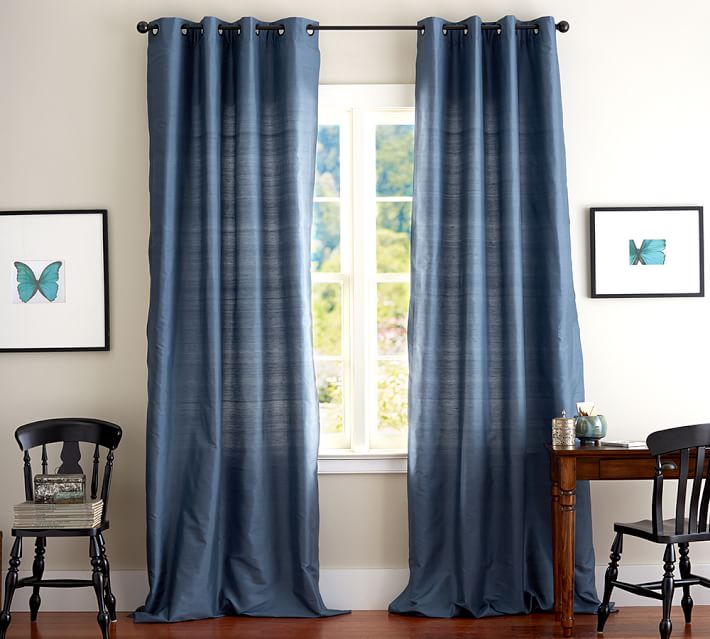 Dupioni Silk Pole Pocket Curtain Pottery Barn