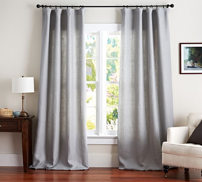 Belgian Flax Linen Curtain Gray Pottery Barn