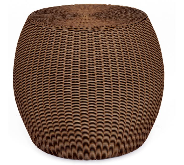 Palmetto All Weather Wicker Side Table Honey Pottery Barn
