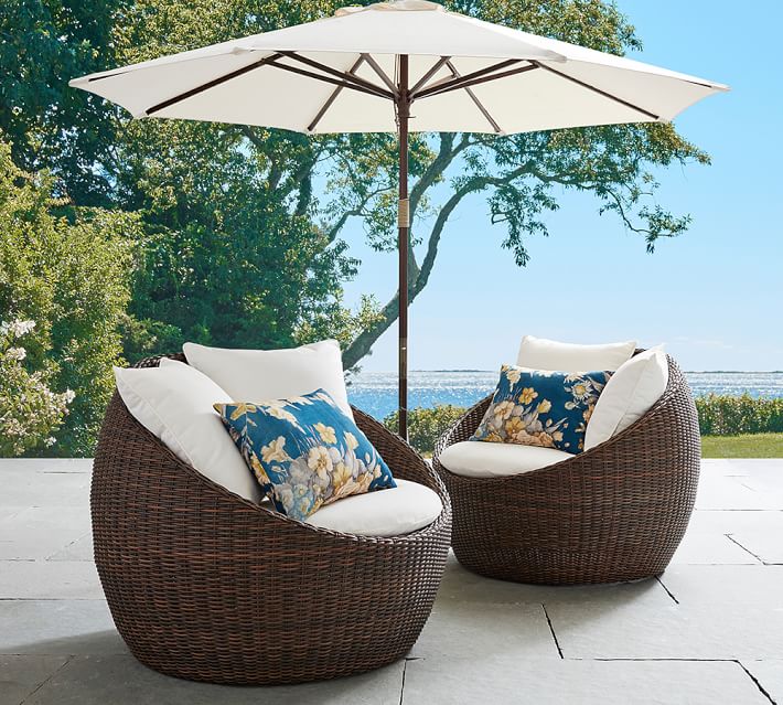 Torrey All Weather Wicker Papasan Chair Espresso Pottery Barn